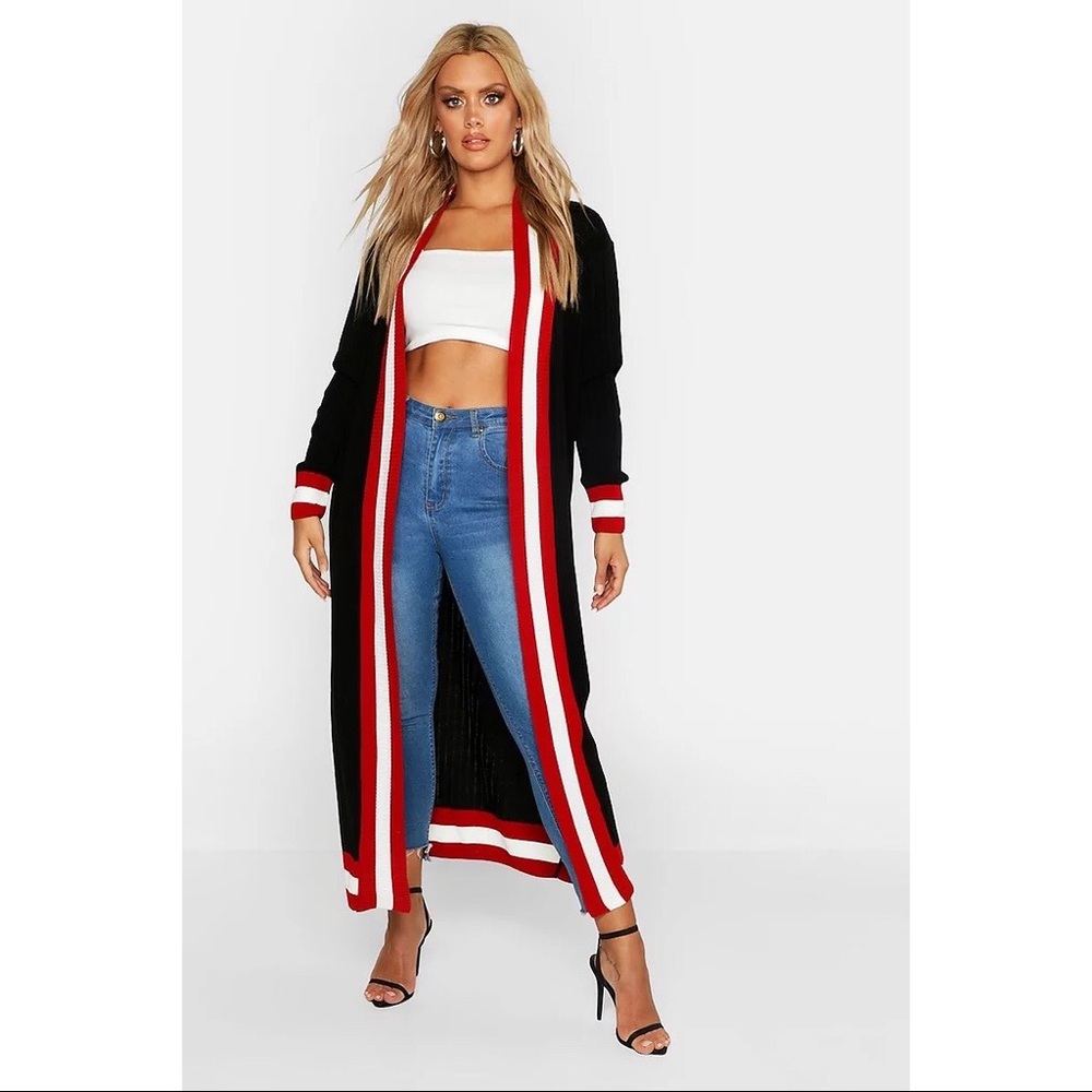 Plus Stripe Maxi Length Cardigan- Size 16, great condition.